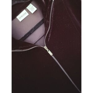 Chicos Black Velour Zip Up Jacket Size 1 Soft Long Sleeve Holiday